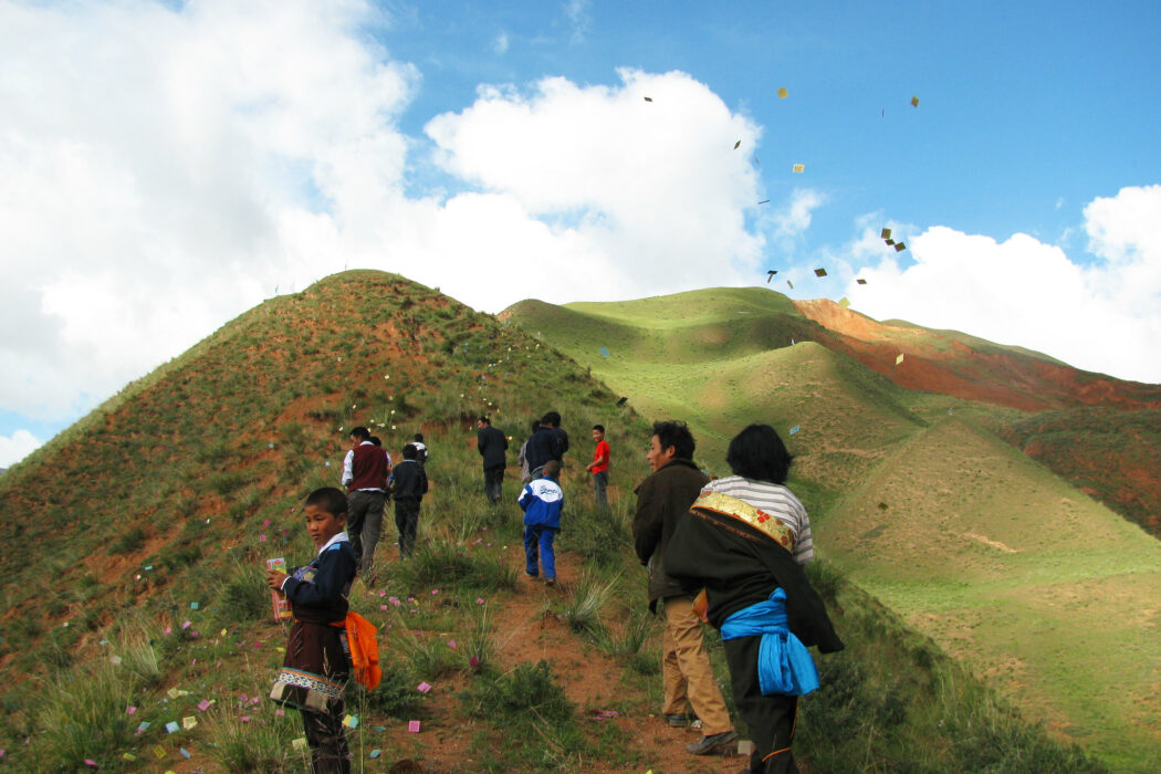 Scattering windhorses in Amdo, Tibet